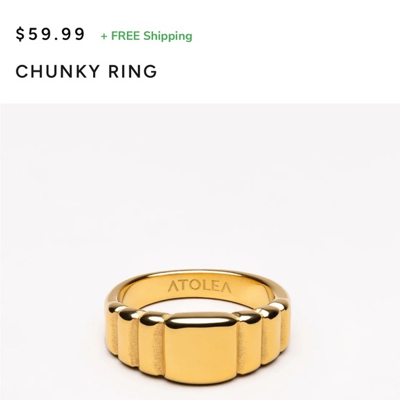 Atolea Jewelry - Gold Chunky Ring - Atolea